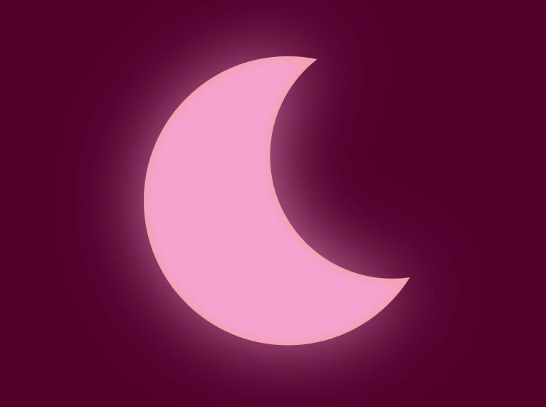 Un croissant de lune dans la nuit