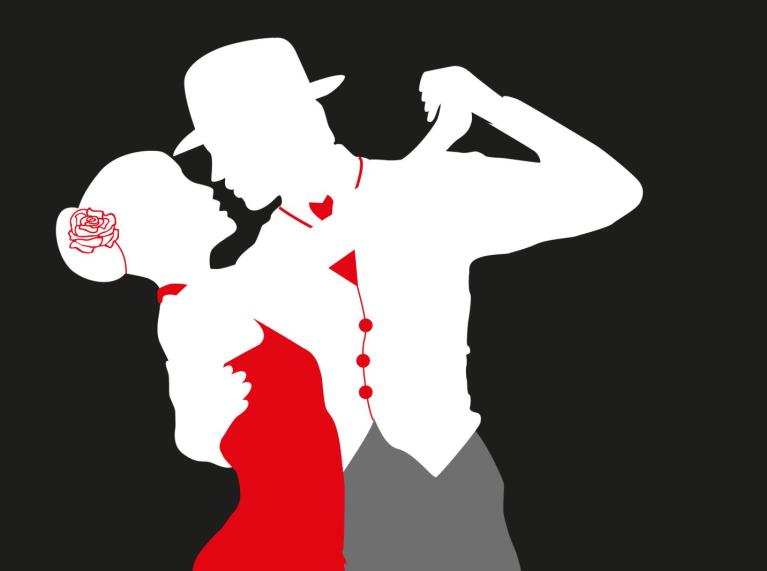 Illustration de deux personnes dansant le tango