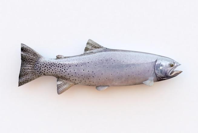 Un poisson sur fond blanc